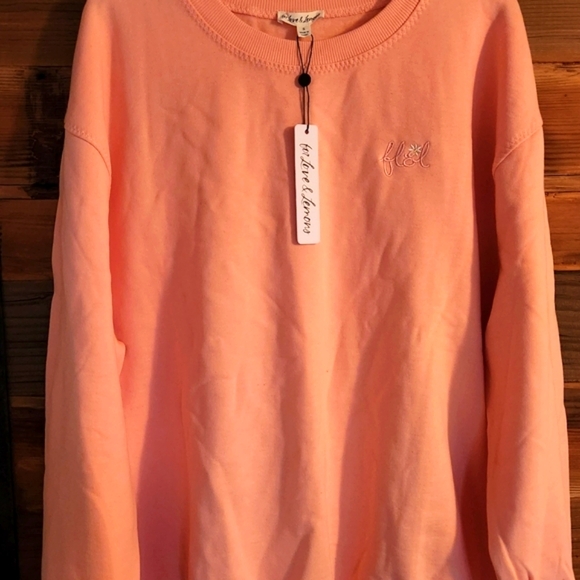 NWT For Love and Lemons Alex Embroidered Logo Sweatshirt NWT - Picture 3 of 3